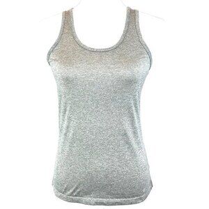 Nike size S gray DRI-FIT stretch knit racer back scoop neck slim fit tank top